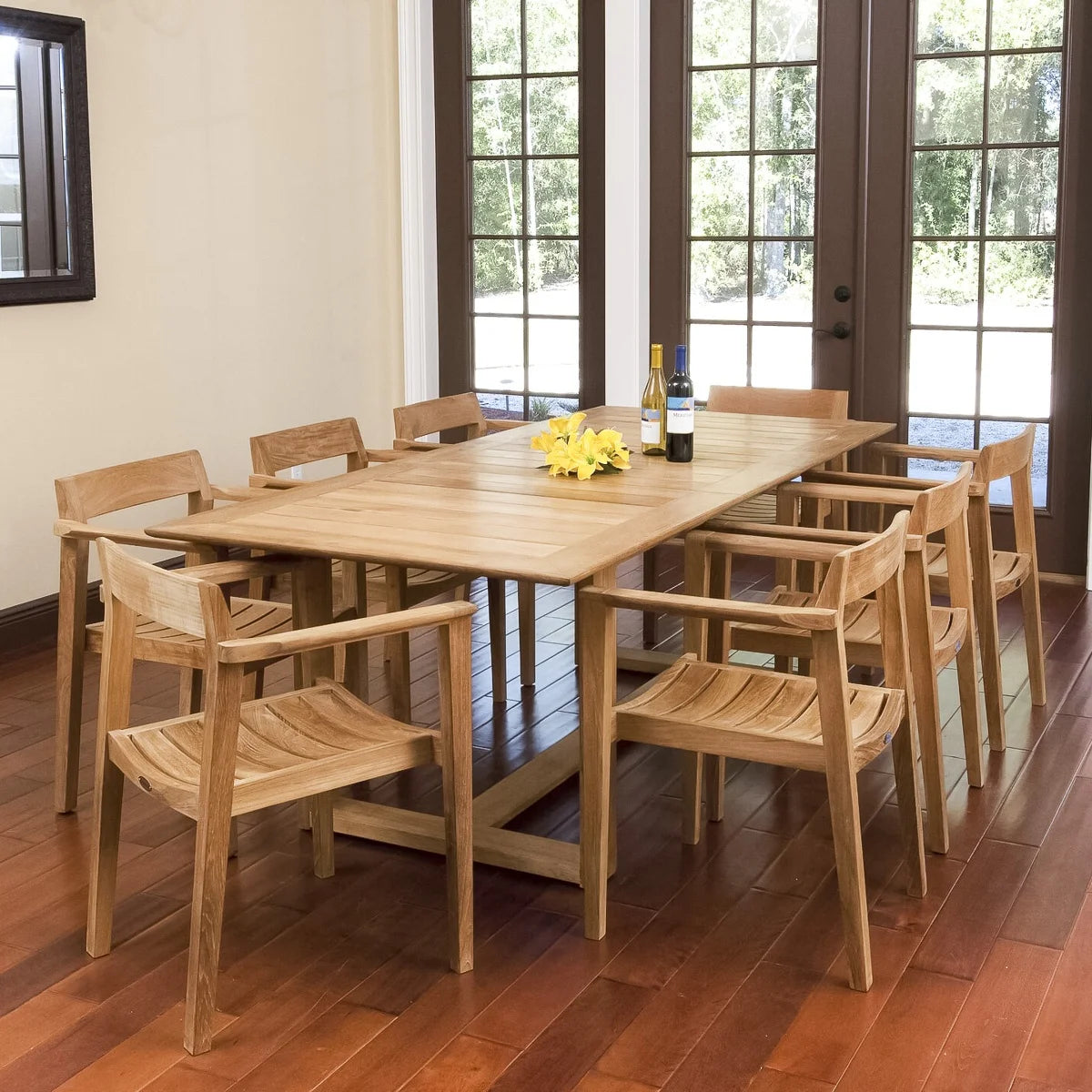 Custom Teak Dining Set, Retractable, Alfresco Outdoor Living Australia