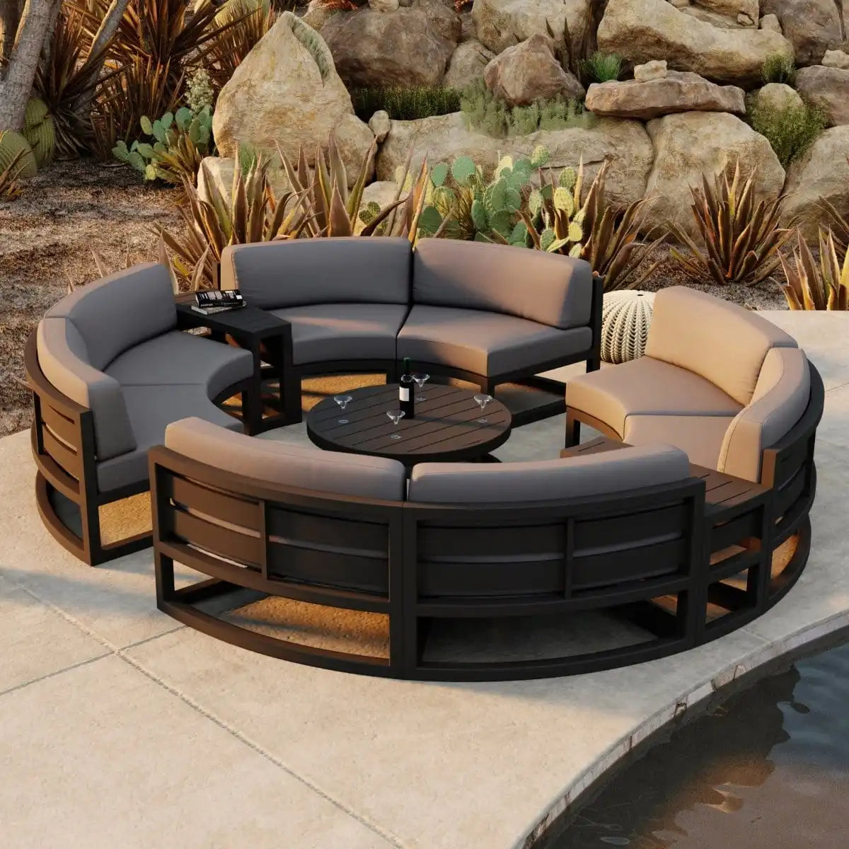 Modular Outdoor Sofa Set Aluminium Curved Alfresco Outdoor Living Australia