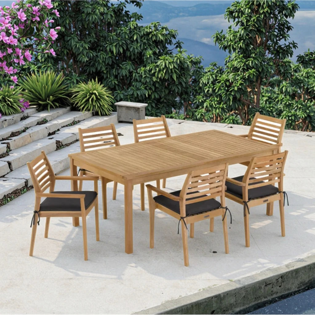 Custom Outdoor Dining Set 6 Seater Teak Classic Solid Wood Alfresco Outdoor Living Australia