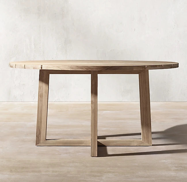 Teak Dining Table, Round Solid Wood, Alfresco Outdoor Living Australia
