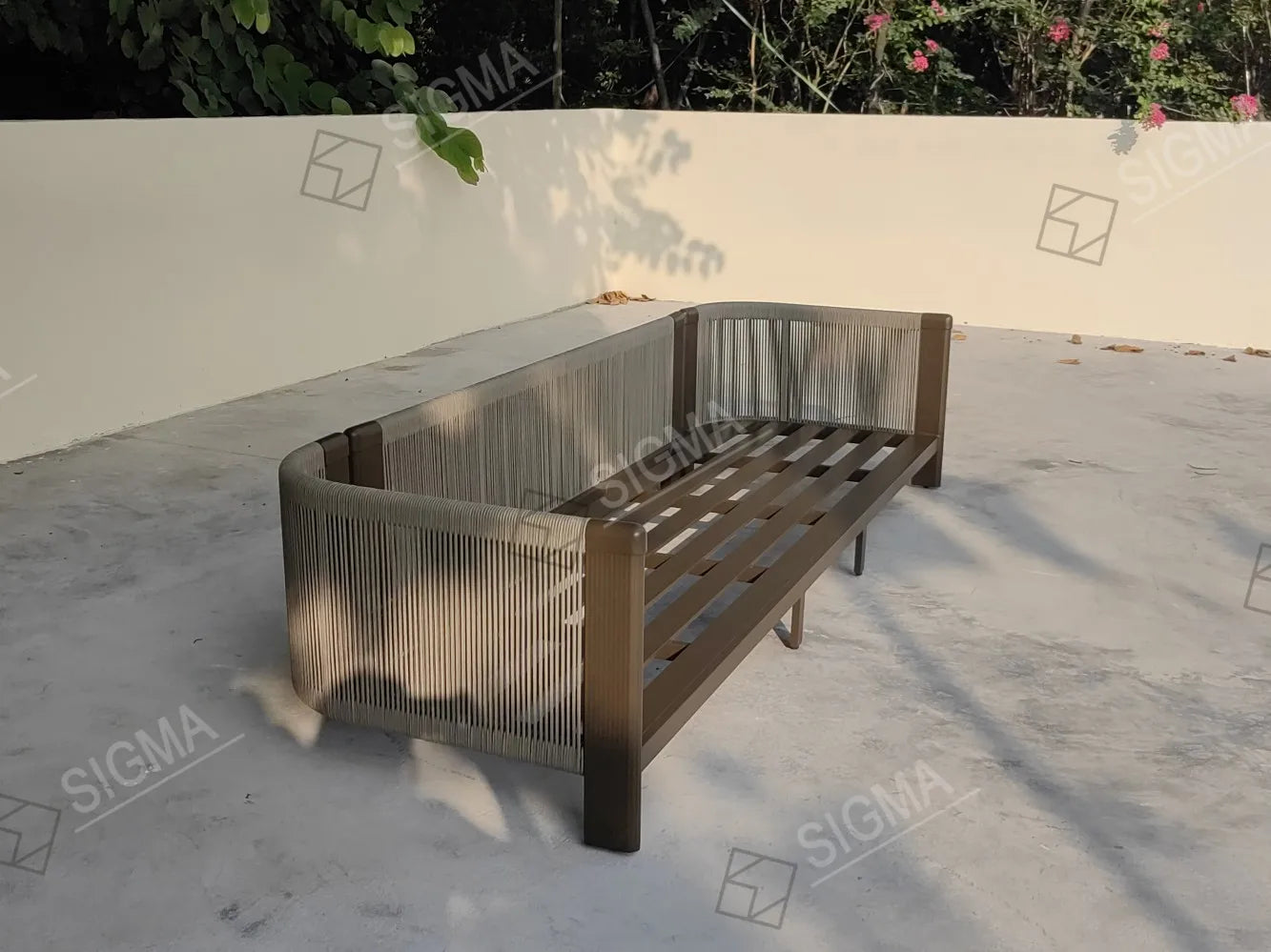Designer Outdoor Furniture 2-Seater Sofa Rope Weaving Alfresco Outdoor Living Australia