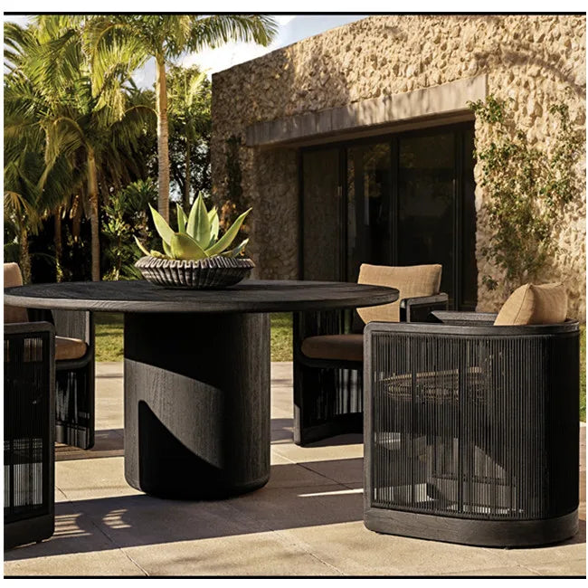 Teak Dining Set Round Table Contemporary Alfresco Outdoor Living Australia