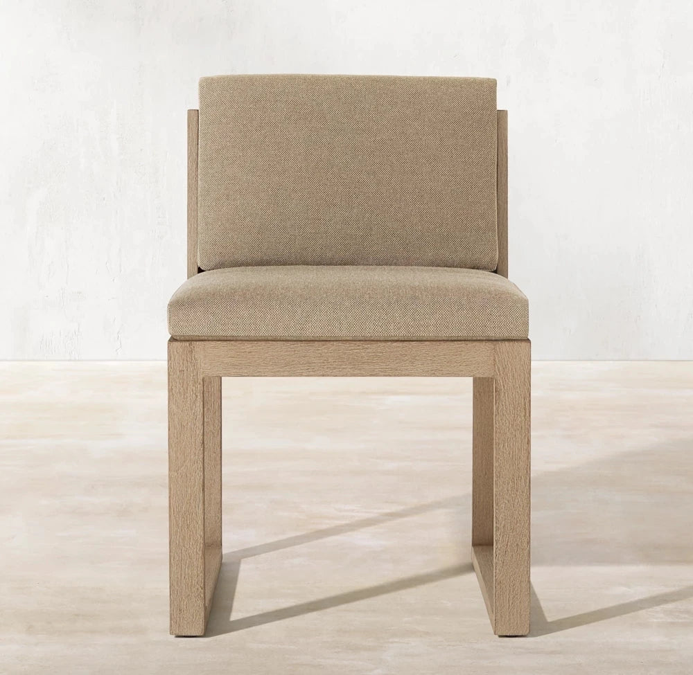 Teak Outdoor Dining Chair Armless Solid Wood Alfresco Outdoor Living Australia