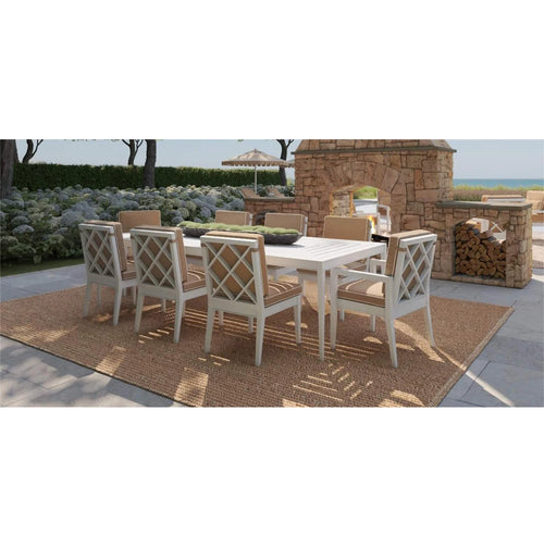 8 Seater Outdoor Dining Set Cross Back Aluminium Traditional Alfresco Outdoor Living Australia