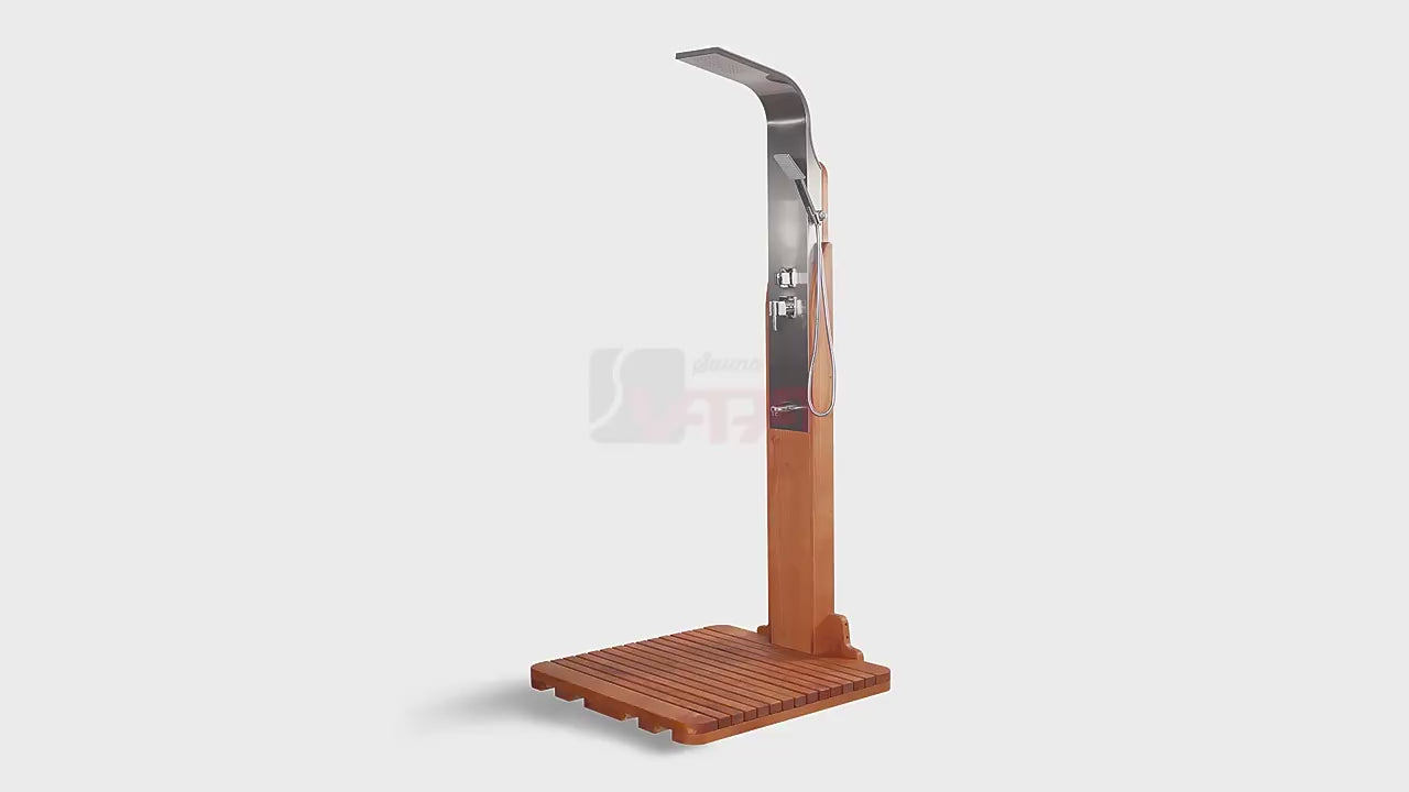 Outdoor Shower Column Stainless Steel Wood Alfresco Outdoor Living Australia